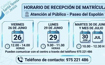 HORARIO DE RECEPCIÓN DE MATRÍCULAS